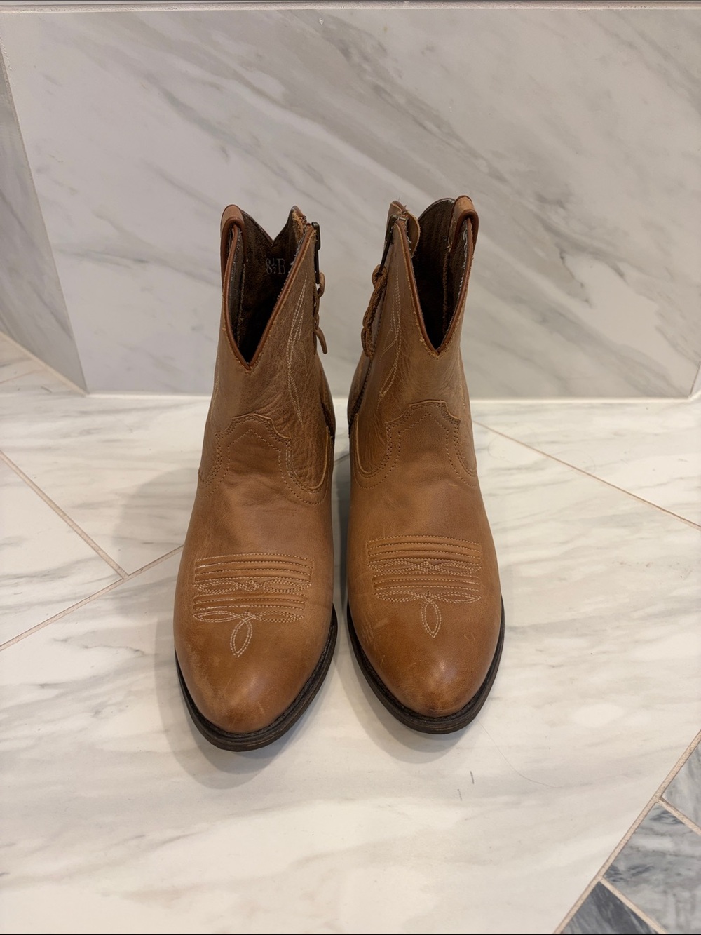 Ariat Brown Leather Western Ankle Boots